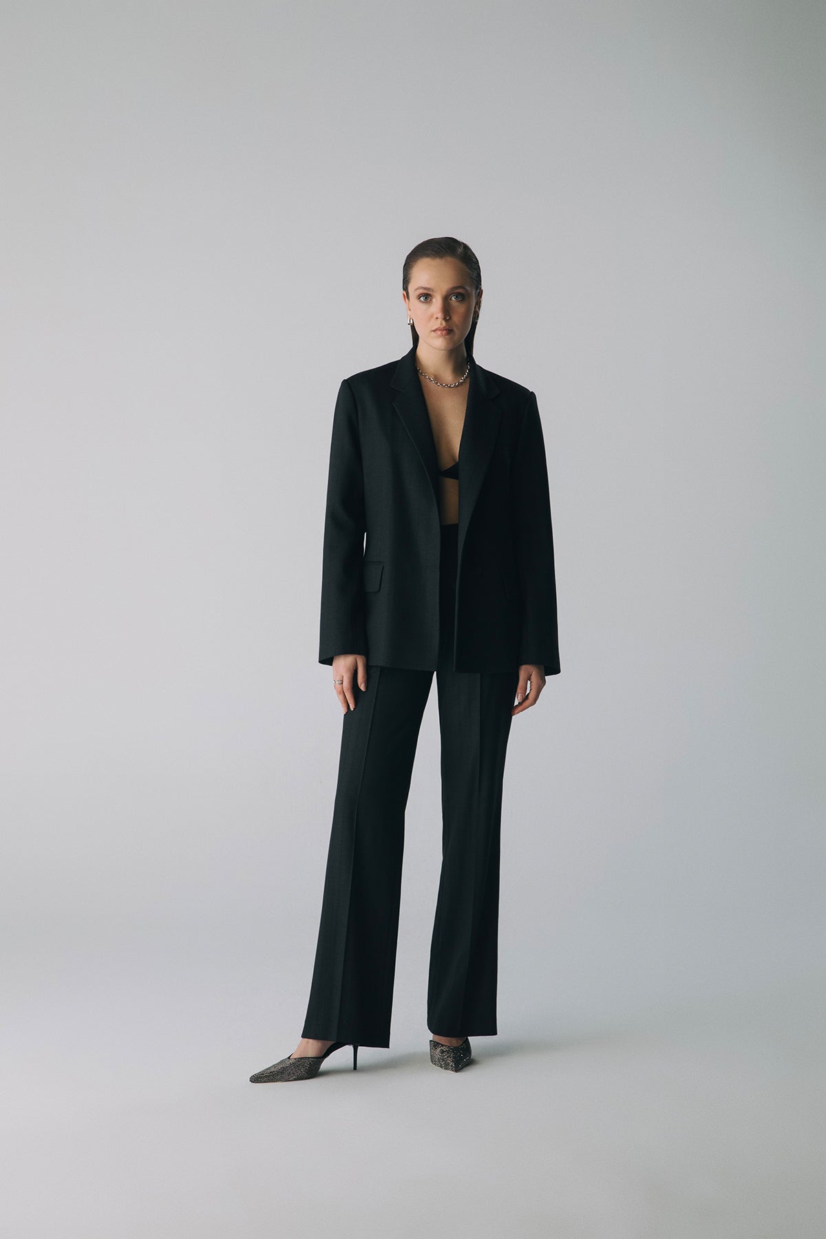 LUNA – Sim Detaylı Yün Blazer Ceket
