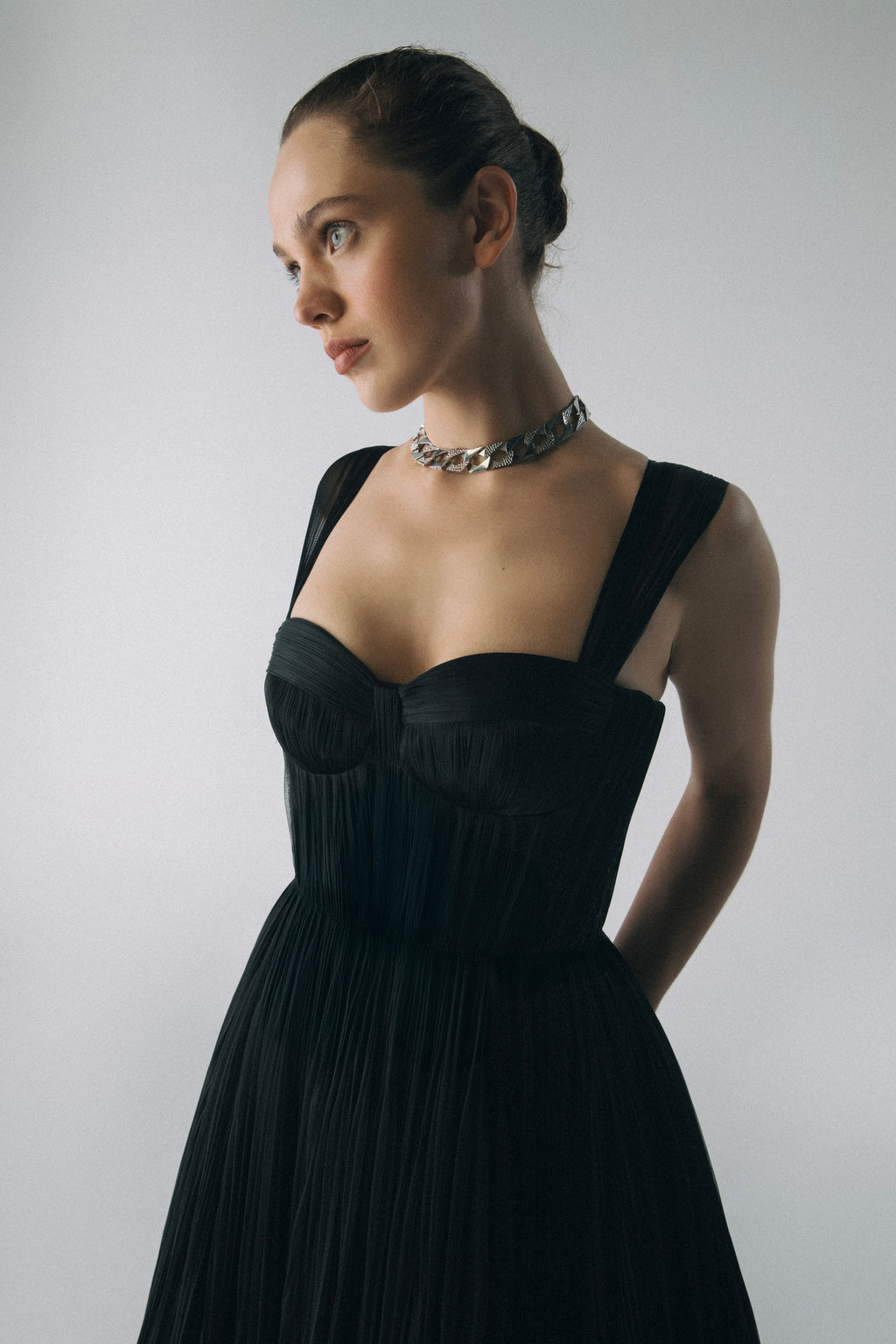 BELDI – Drape Detaylı Tül Elbise