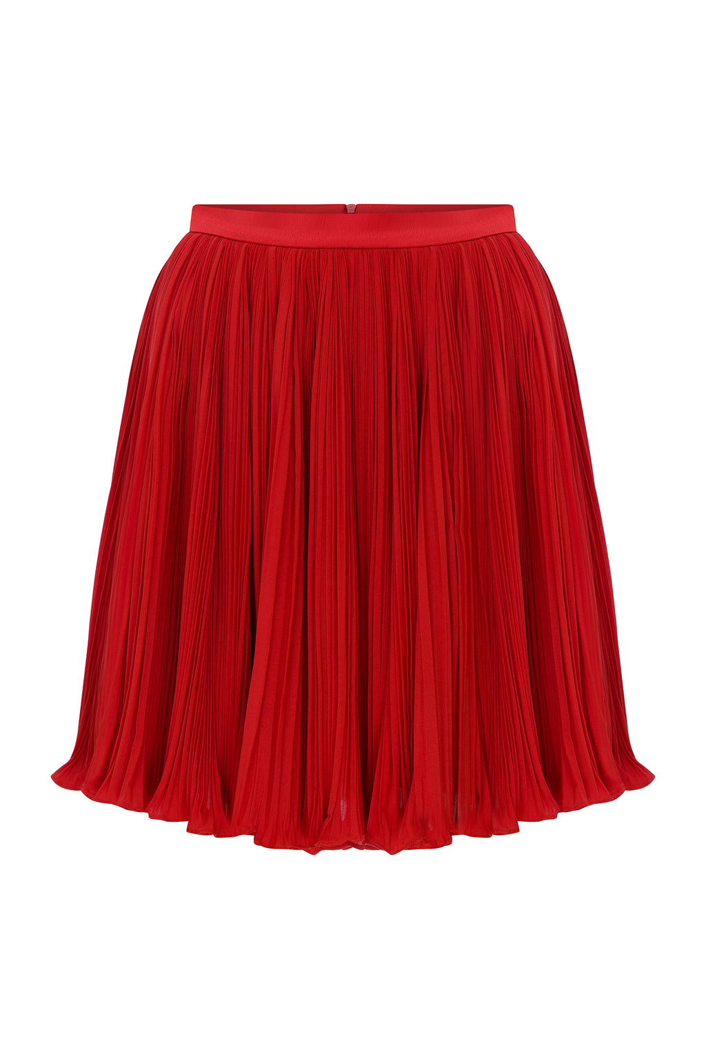 Carmine – Drape Detaylı Krep Şifon Mini Etek