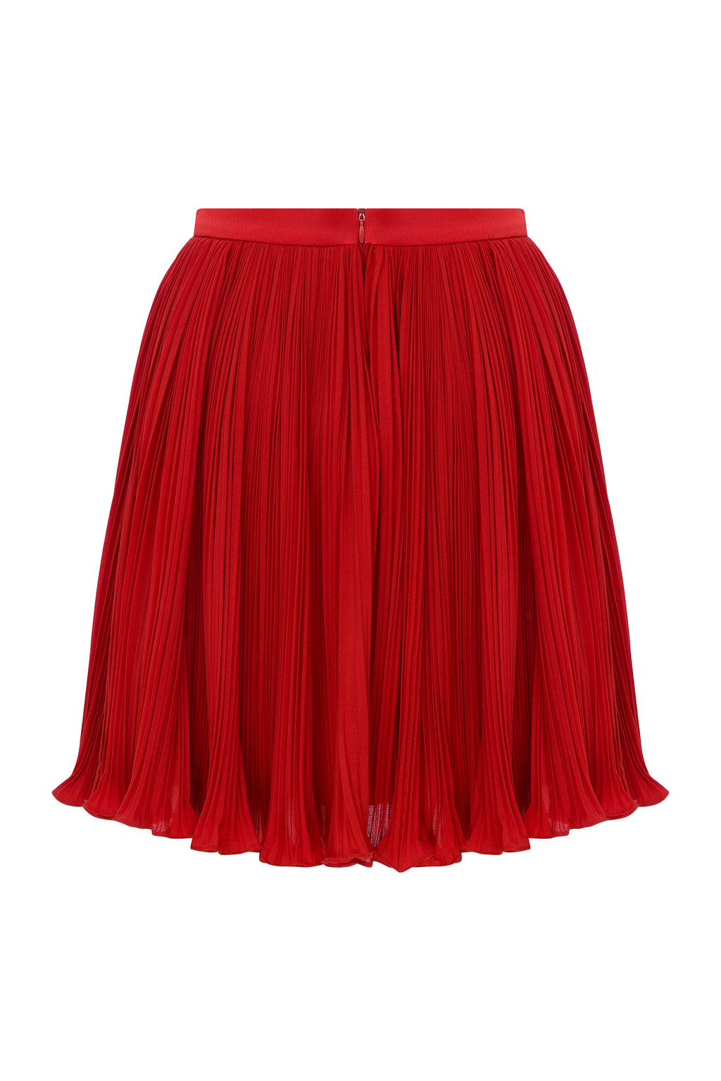 Carmine – Drape Detaylı Krep Şifon Mini Etek